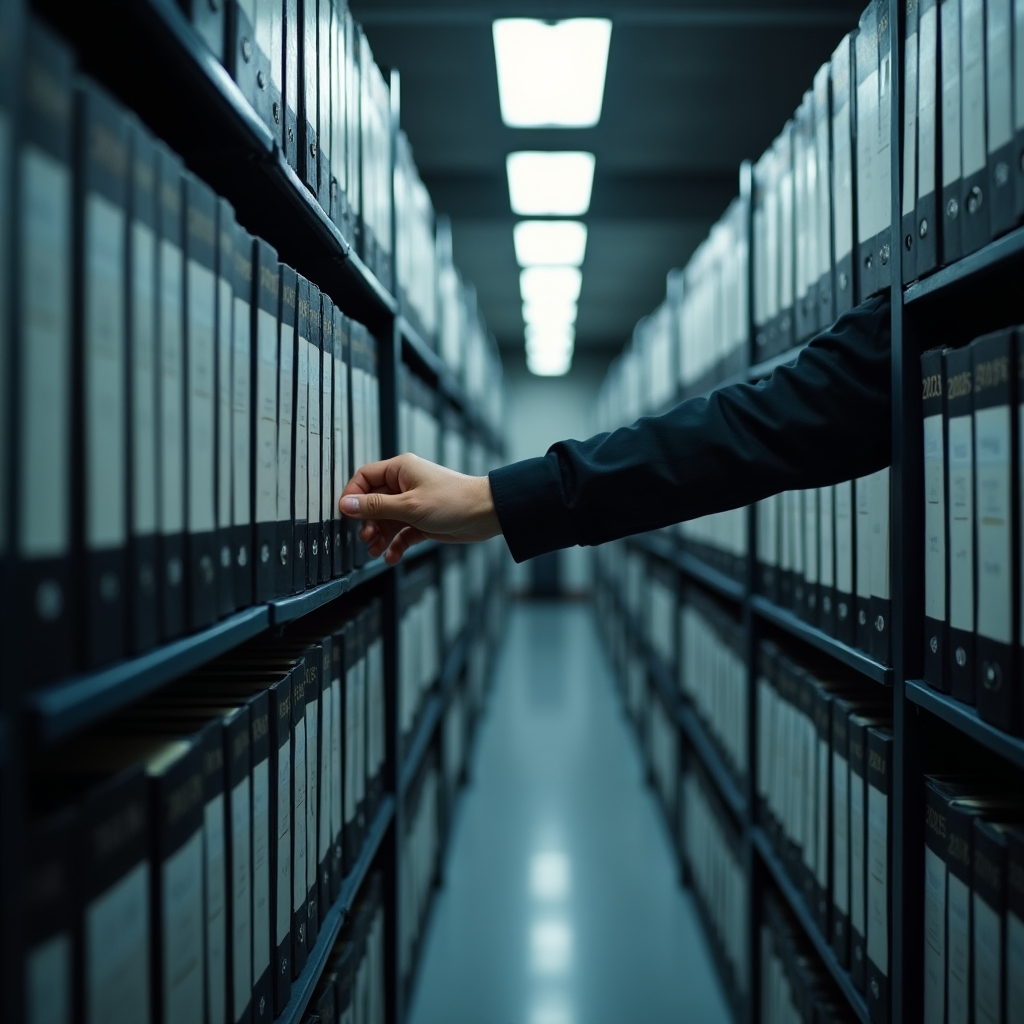 Registratori s poslovnim dokumentima poredani po godinama